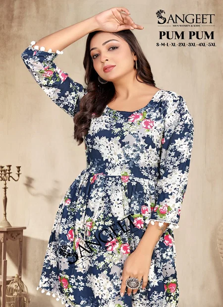 Pum Pum By Sangeet Rayon Printed Ladies Top Wholesalers In Delhi