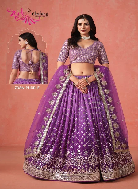 Purple Colour Elegance By Zeel Georgette Designer Lehenga Choli Suppliers In India