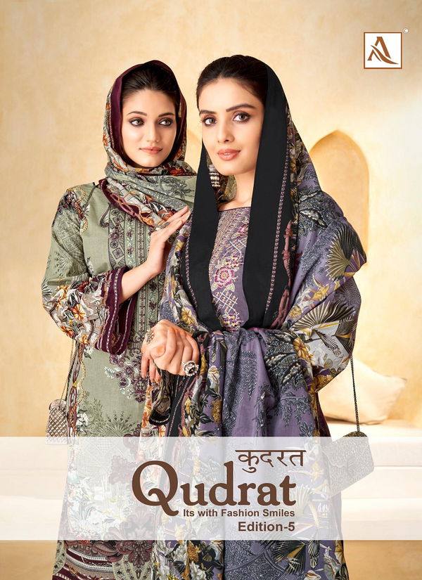 Qudrat 5 By Alok Suit Pakistani Printed Cambric Cotton Wholesale Dress Material In Surat 