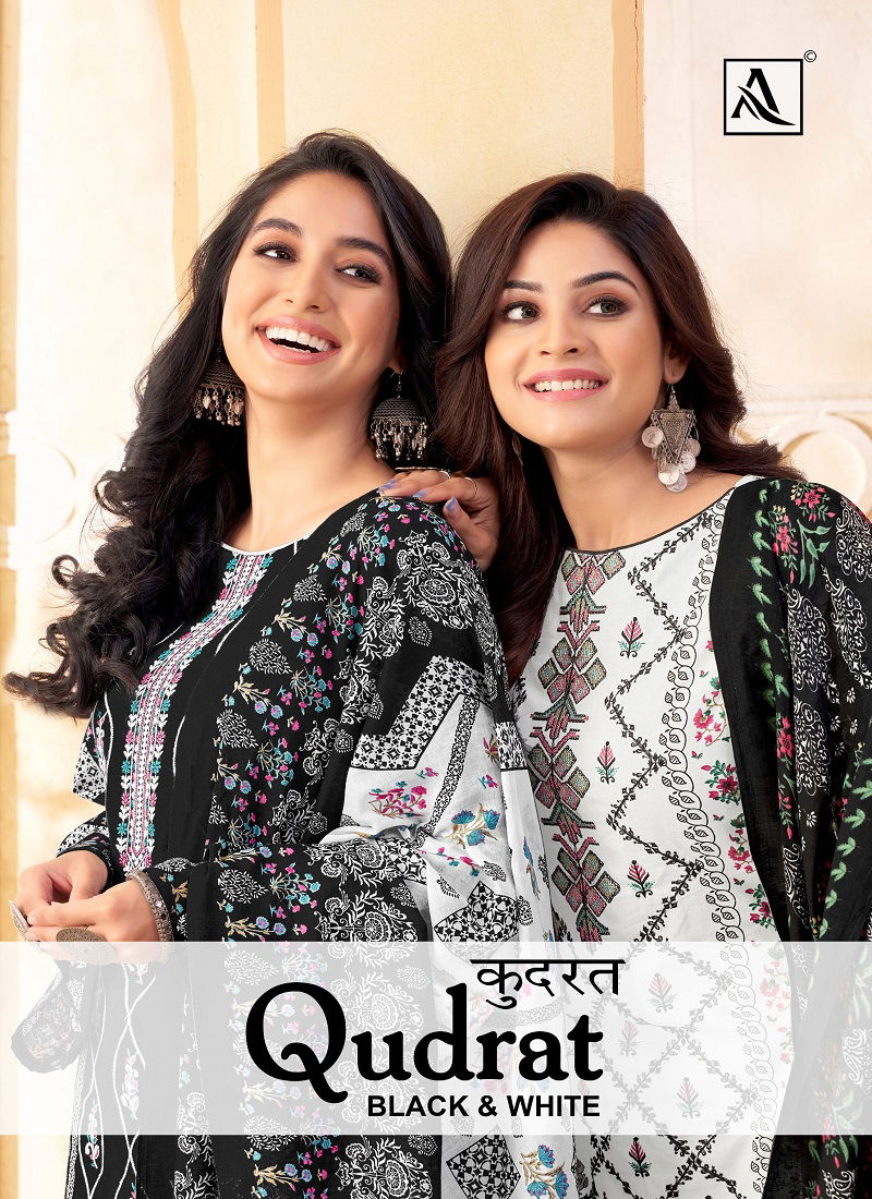 Qudrat Black And White By Alok Suit Pakistani Printed Cotton Dress Material Wholesale Price In Surat