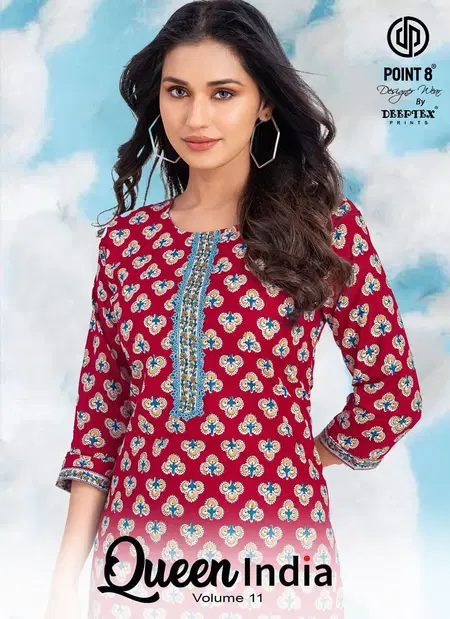 Queen India Vol 11 By Deeptex Cotton Printed Kurti With Bottom Wholesalers In Surat