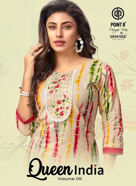 Queen India Vol 9 By Deeptex Cotton Printed Kurti With Bottom Exporters In India Catalog