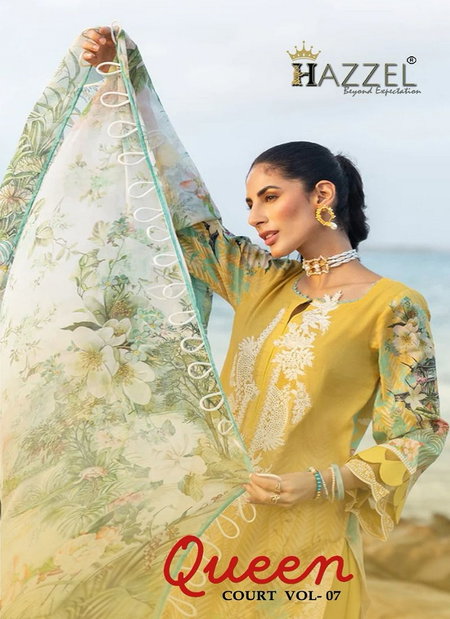 Queens Court Vol 7 By Hazzel Cotton Pakistani Suits Wholesale Clothing Distributors In India