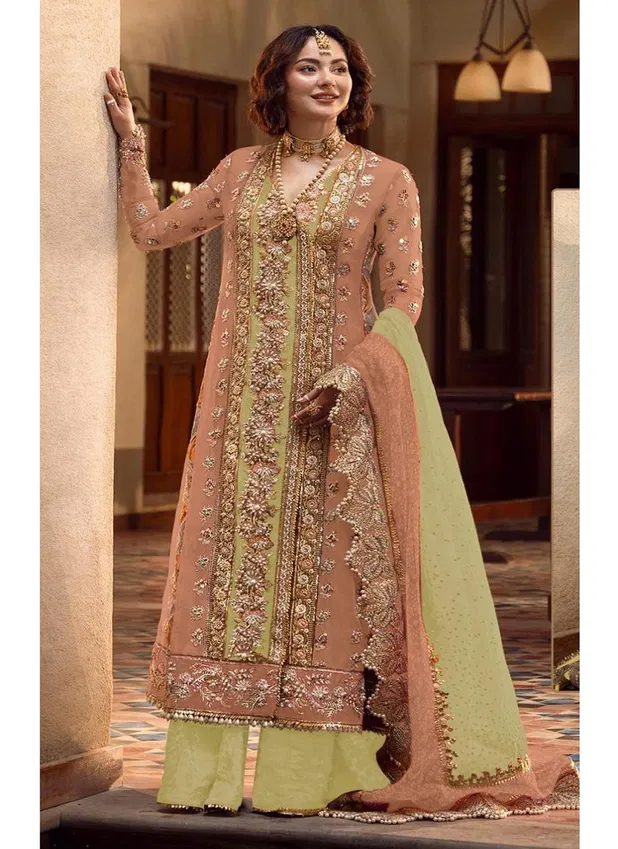 R 1086 Nx E To H By Ramsha Organza Pakistani Readymade Suits Online Wholesale