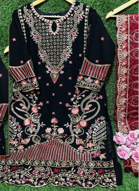 R 1136 By Ramsha Embroidery Georgette Pakistani Suits Wholesale Shop In Surat