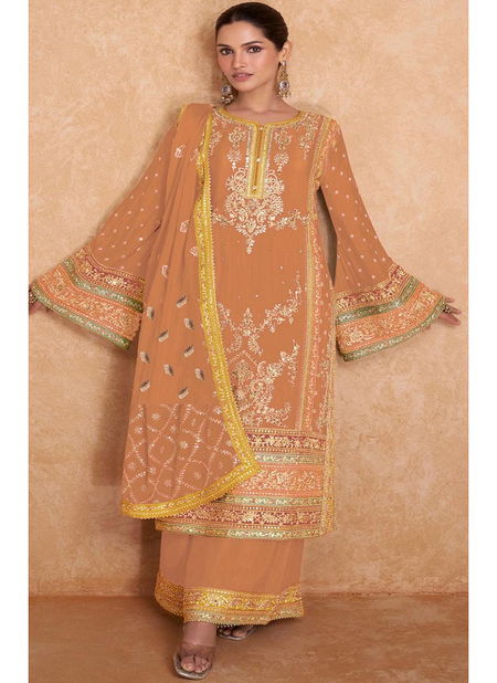 R 1174 Nx By Ramsha Chinon Pakistani Readymade Suits Orders In India Catalog