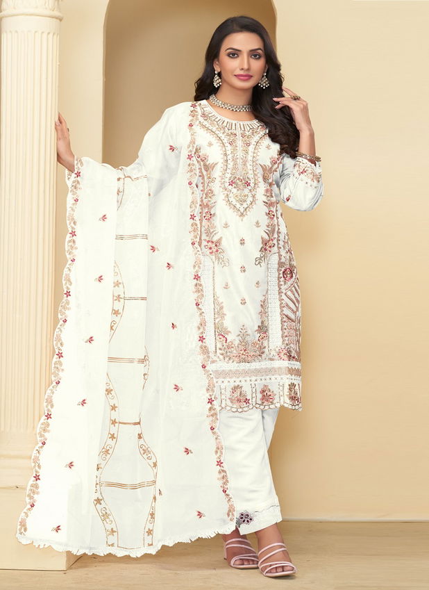 R 1193 Ramsha Georgette Embroidery Pakistani Suits Wholesale Shop In Surat