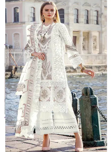 R 1195 nx By Ramsha Embroidery Georgette Pakistani Suits Suppliers In India