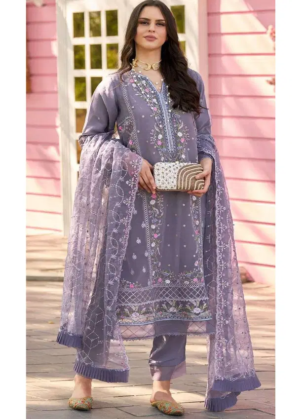 R 1202 By Ramsha Organza Embroidery Pakistani Readymade Suits Wholesale Online