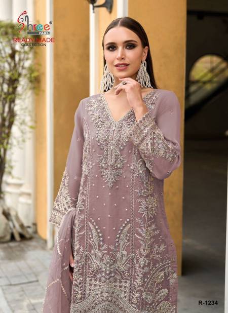 R 1234 By Shree Organza Embroidery Readymade Wholesale Market In Surat With Price Catalog