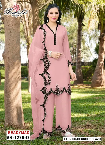R 1276 By Ramsha Georgette Pakistani Readymade Suits Wholesalers In Delhi