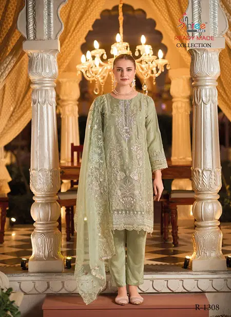 R 1308 Shree Fab Organza Embrodairy Pakistani Readymade Suits Orders In India Catalog