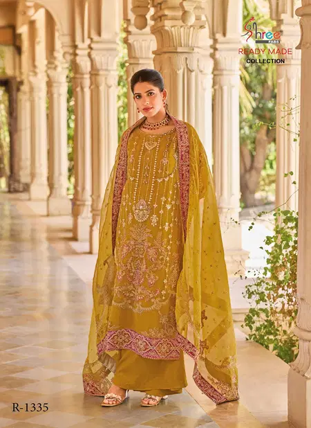 R 1335 Shree Fab Organza Embrodairy Pakistani Readymade Suits Wholesale In India Catalog