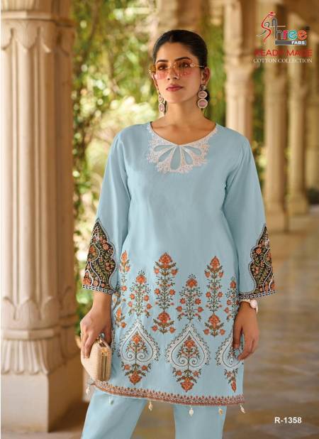 R 1358 By Shree Cambric Cotton Pakistani Readymade Suits Wholesalers In Delhi Catalog