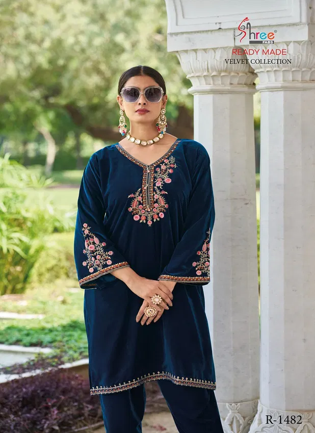 R 1482 Shree Velvet Embroidery Pakistani Suits Wholesale Shop In Surat