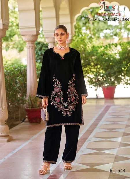 R 1544 By Shree Winter Wear Velvet Pakistani Top With Bottom Wholesale Price In Surat Catalog