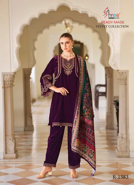 R 1583 Shree Winter Wear Velvet Pakistani Readymade Suits Wholesale Shop In Surat  Catalog