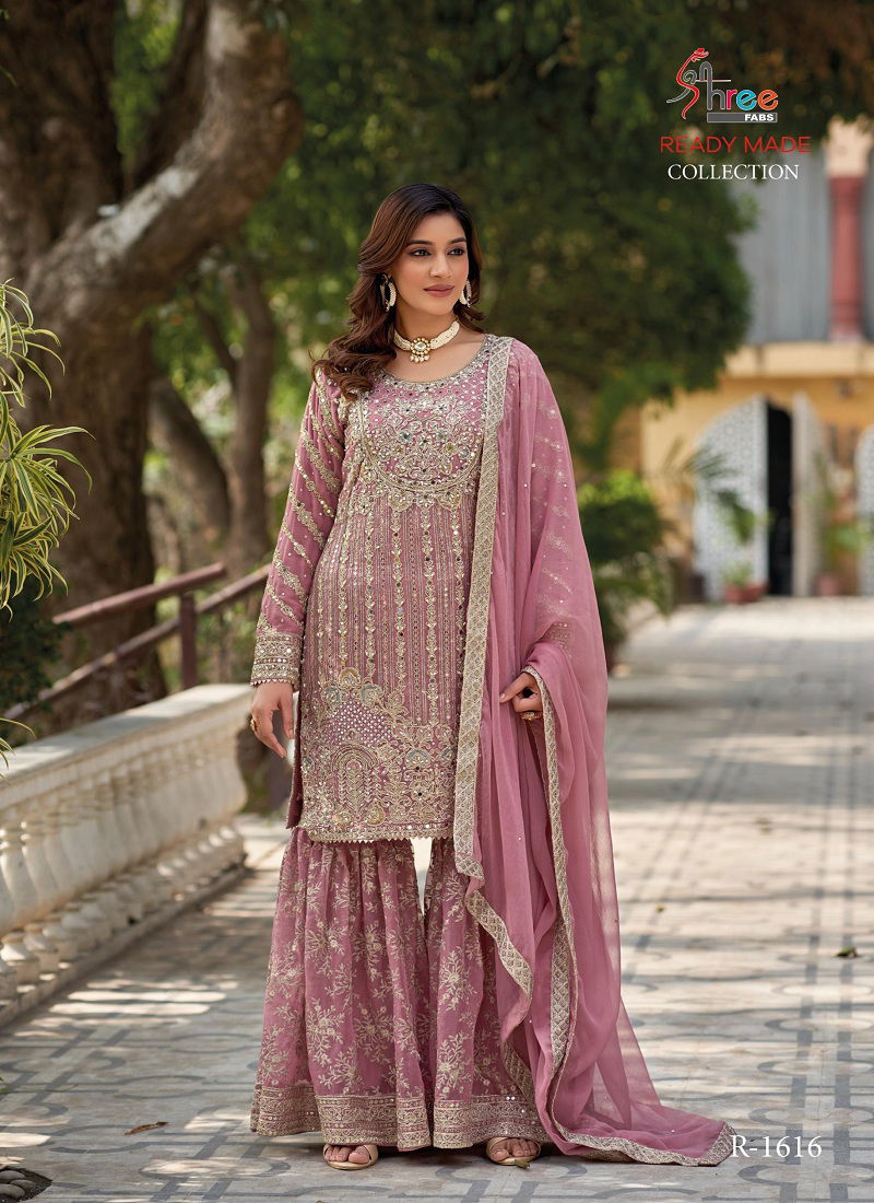 R 1616 By Shree Fabs Chiffon Pakistani Readymade Suits Wholesalers In Delhi Catalog