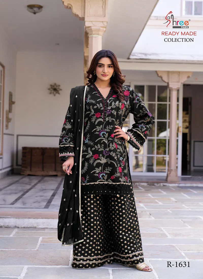 R 1631 By Shree Fabs slub Roman Pakistani Readymade Suits Orders In India Catalog