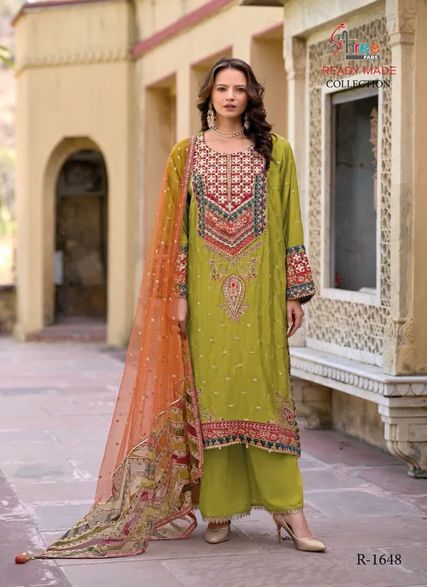 R 1648 By Shree Fabs Chinon Pakistani Readymade Suits Wholesalers In Delhi