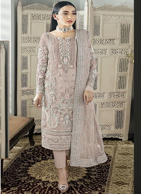 R 601 Nx By Ramsha Embroidery Georgette Pakistani Suits Wholesale Shop In Surat