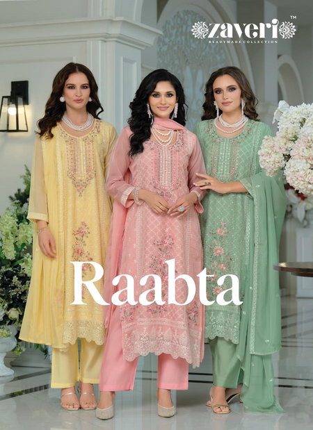 Raabta By Zaveri Organza Kurti With Bottom Dupatta Wholesale Market In Surat
