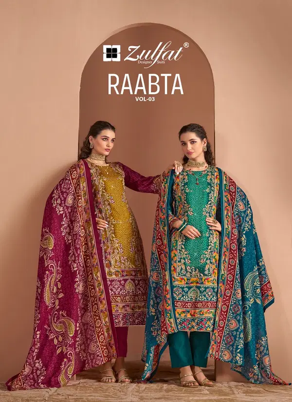 Raabta Vol 3 By Zulfat Jam Cotton Dress Material Suppliers In India