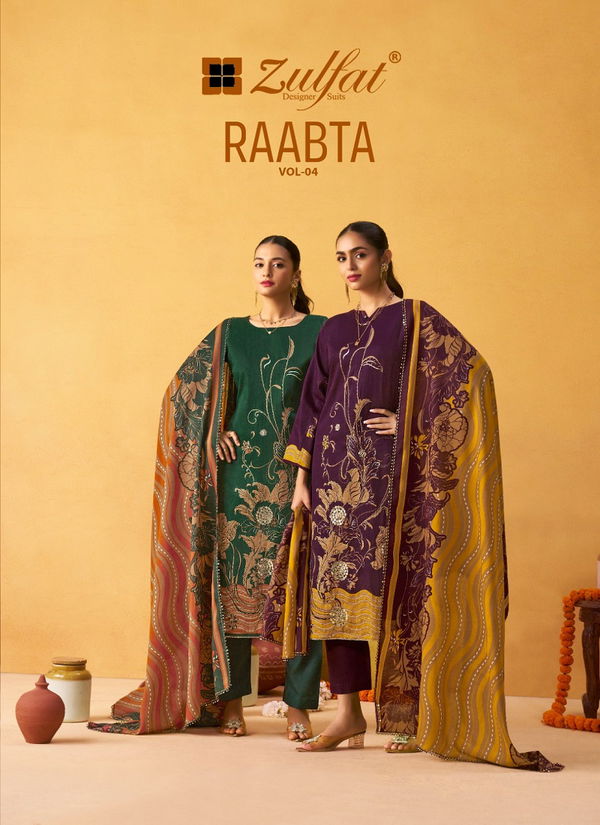 Raabta Vol 4 By Zulfat Jam Cotton Dress Material Wholesale Shop In Surat