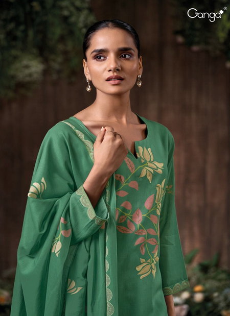 Raahi 3612 By Ganga Cotton Mul Embroidery Salwar Suit Suppliers In India 