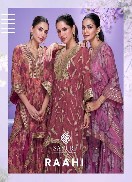 Raahi By Sayuri Georgette Digital Designer Kaftan With Gharara Orders In India