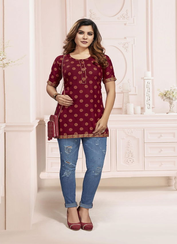 Raashi Berlin New Casual Wear Rayon Designer Top Collection