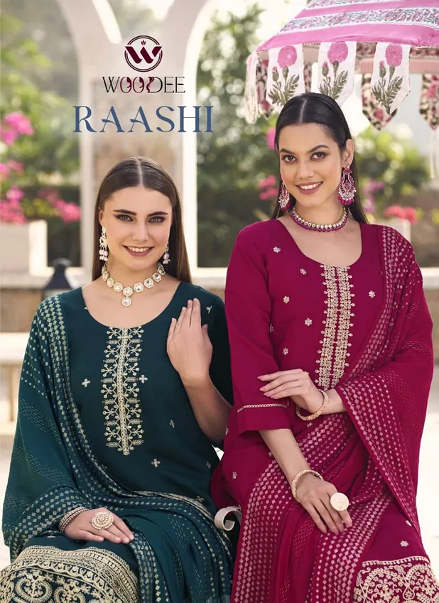 Raashi By Woodee Viscose Embroidery Kurti With Bottom Dupatta Suppliers In India