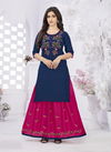 Raashi Devika Fancy Festive Wear Rayon Printed Top With Skirt Collection