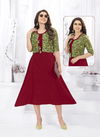 Raashi Hirva Designer Fancy Ethnic Wear Crepe Silk Anarkali Kurti Collection
