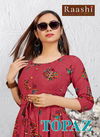 Raashi Topaz Latest Festive Wear Anarkali Style Heavy Rayon Printed Kurti Collection