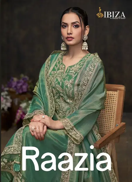 Raazia By Ibiza Simar Muslin Embroidery Salwar Kameez Wholesale In India