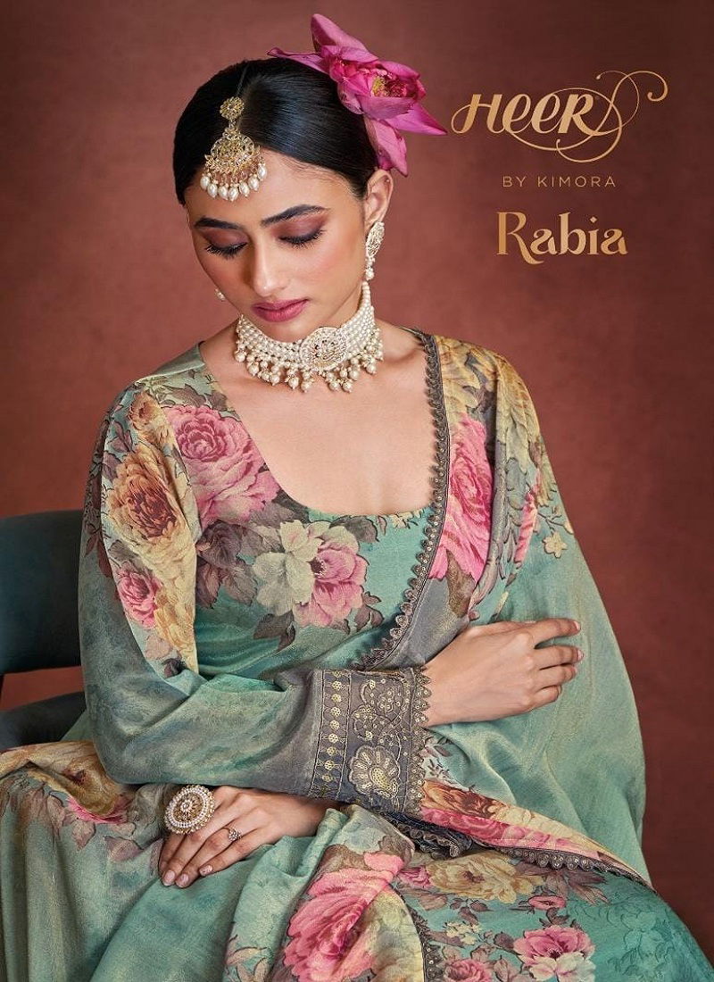 Rabia By Kimora Heer Muslin Banarasi jari Salwar Suits Wholesalers In Delhi Catalog