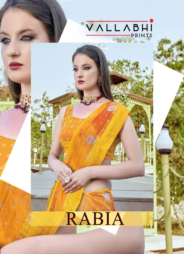 Rabia By Vallabhi Georgette Bandhani Printed Sarees Online Wholesale