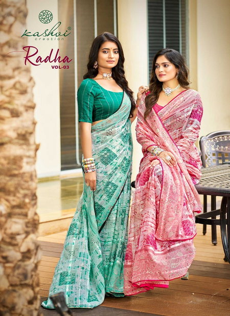 Radha Vol 3 By Kashvi Georgette Printed Daily Wear Saree Orders In India