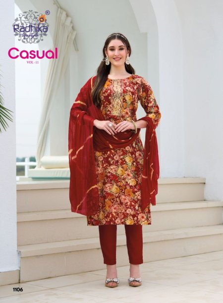 Casual Vol 11 By Radhika Rayon Kurti With Bottom Dupatta 