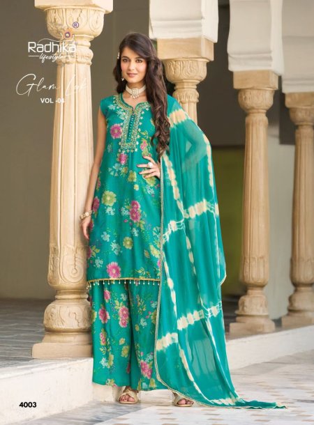 Glam Look Vol 4 By Radhika Milano Silk Kurti With Bottom Dupatta