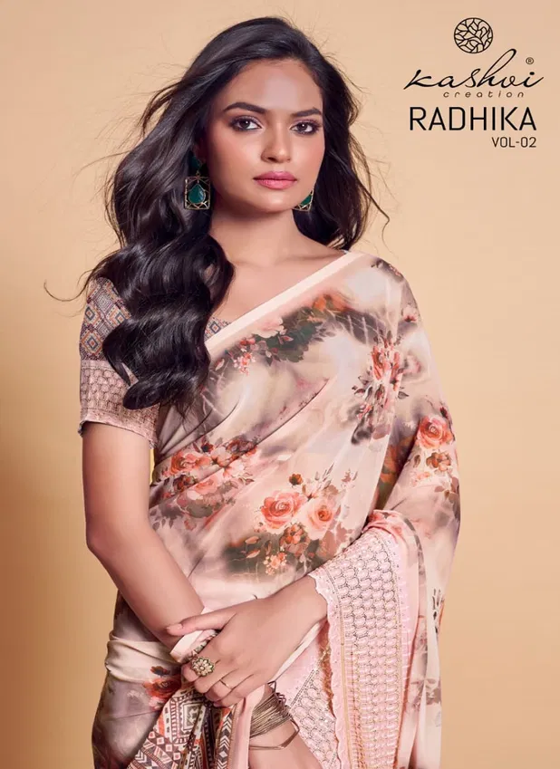 Radhika Vol 2 By Kashvi Weightless Printed Sarees Wholesale Online 