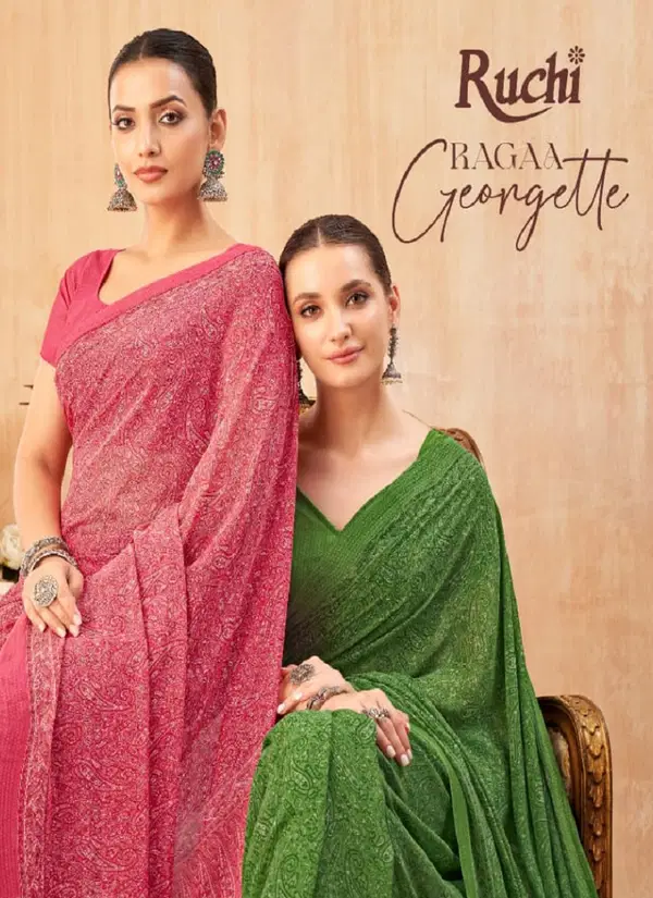 Ragaa Georgette Vol 13 By Ruchi Casual Wear Sarees Wholesale Online