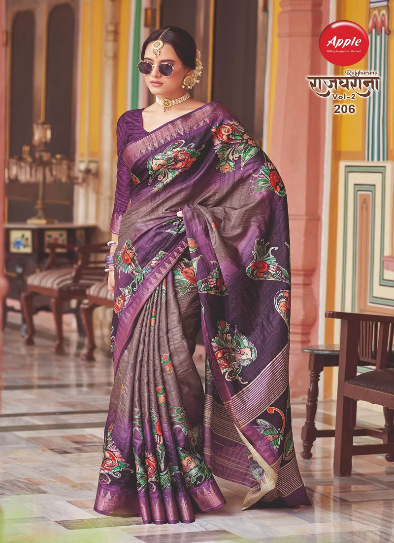 Rajgharana By Apple Hanloom Dobby Printed Daily Wear Saree Suppliers In India Catalog