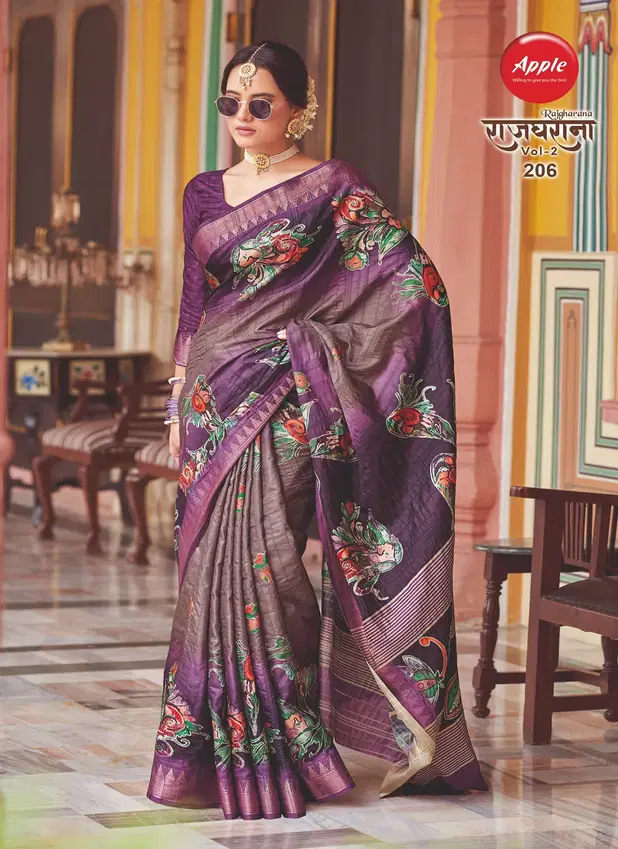 Rajgharana By Apple Hanloom Dobby Printed Daily Wear Saree Suppliers In India