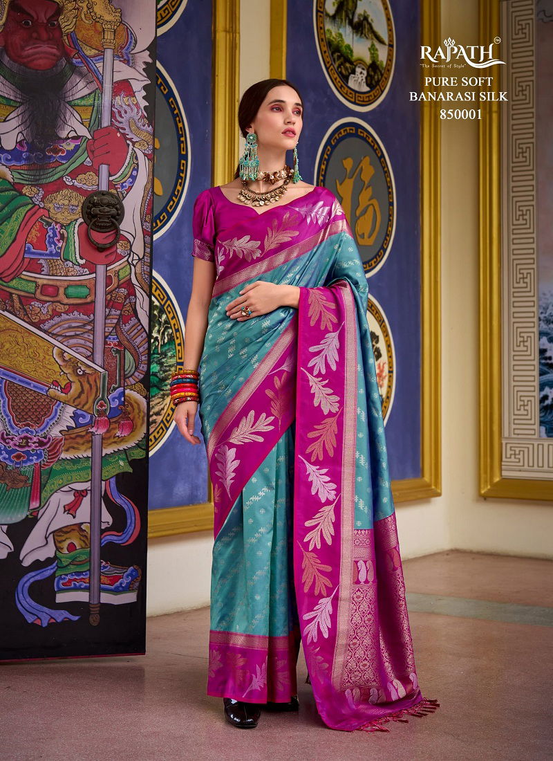 Rajpath Leaf Silk Banarasi Soft Silk Fancy Saree Wholesale Market In Surat Catalog