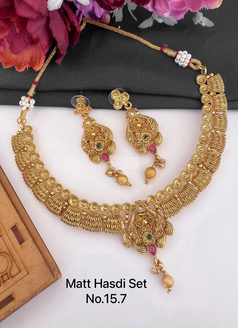 Rajwadi Style Matte Hasdi jewellery Set Catalog
