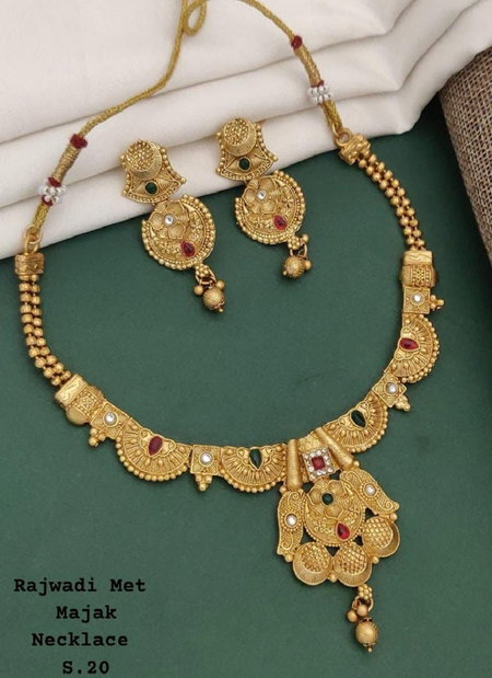 Rajwadi Mett Majak Necklace qith Earrings Set Catalog