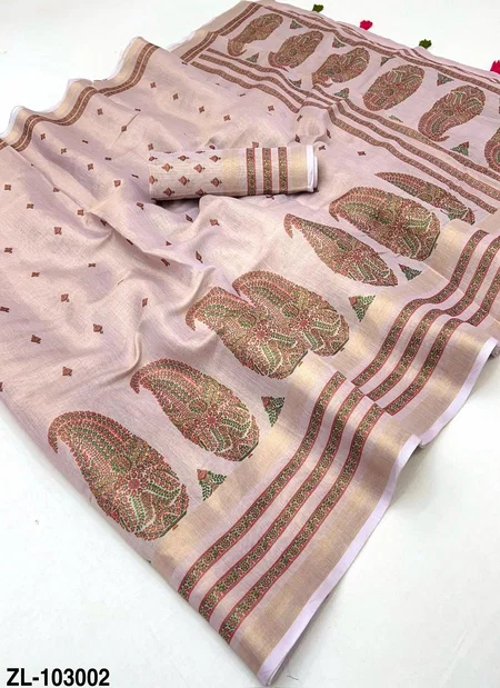 Rajyog Zari Linen Digital Print Wholesale Designer Wear Saree Suppliers in Mumbai