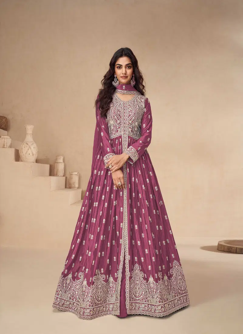 Rakhi By Aashirwad Chinon Silk Readymade Suits Orders In India Catalog